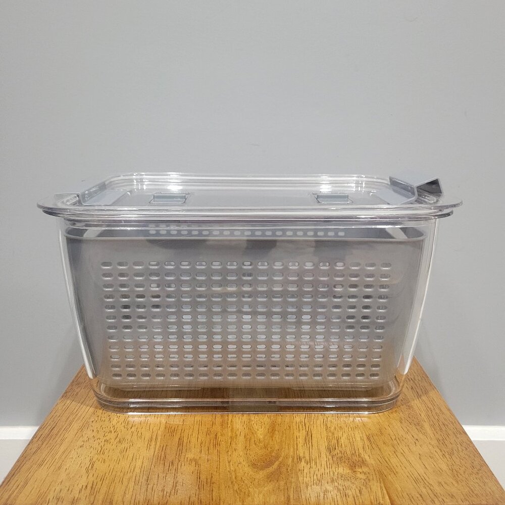 Kitchen Spaces Stackable Fridge Storage Colander Containers for Fresh Produce